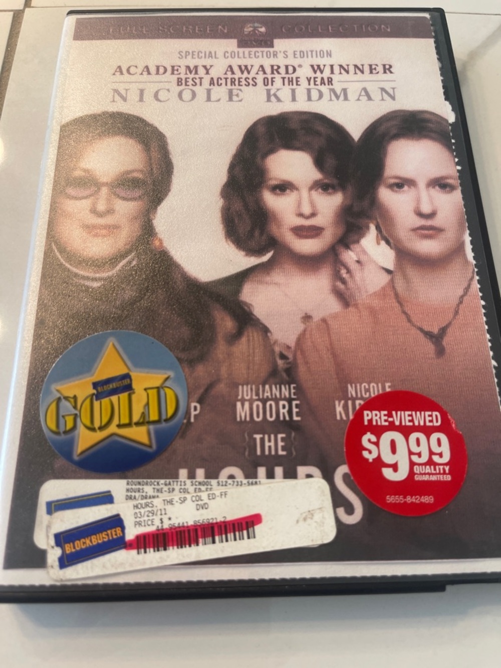 Blockbuster Movie The Hours vintage w/original blockbuster case